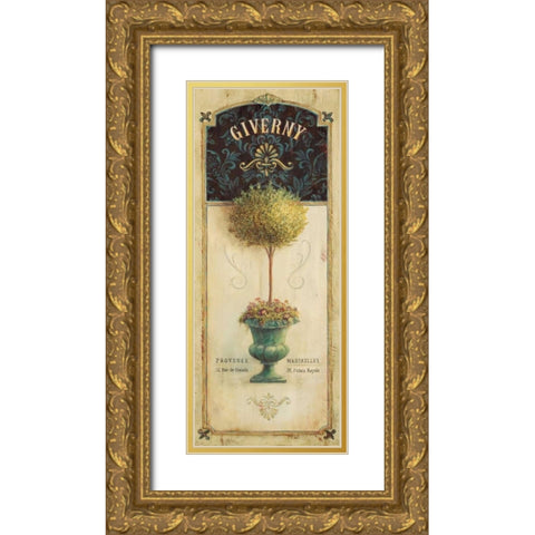 Giverny Topiary  Gold Ornate Wood Framed Art Print with Double Matting by Staehling, Angela