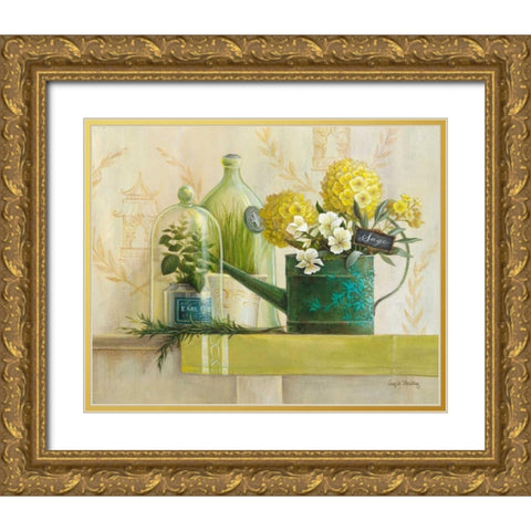 English Sage Gold Ornate Wood Framed Art Print with Double Matting by Staehling, Angela