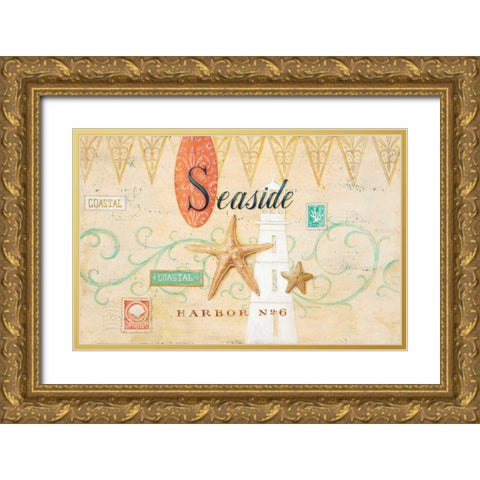Seaside Harbor No. 6 Gold Ornate Wood Framed Art Print with Double Matting by Staehling, Angela