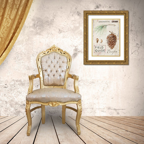 Natures Pinecone Gold Ornate Wood Framed Art Print with Double Matting by Staehling, Angela