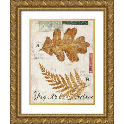 Natures Leaves Gold Ornate Wood Framed Art Print with Double Matting by Staehling, Angela