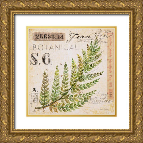Fern Leaf-Sketchbook Gold Ornate Wood Framed Art Print with Double Matting by Staehling, Angela