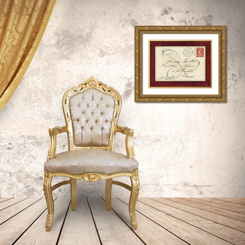 Oak Leaf Envelope Gold Ornate Wood Framed Art Print with Double Matting by Morey, Booker
