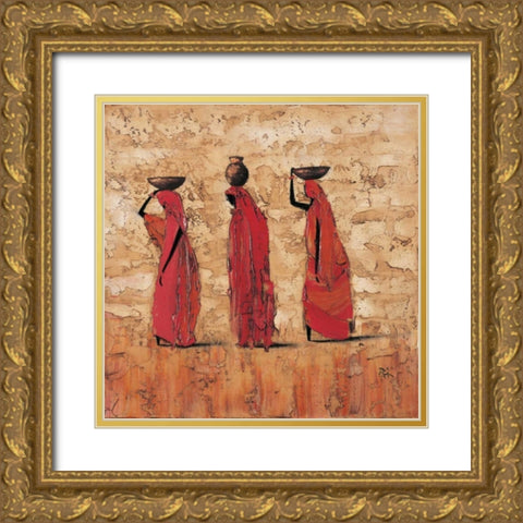 Midday Ritual Gold Ornate Wood Framed Art Print with Double Matting by Rauscher, Michel