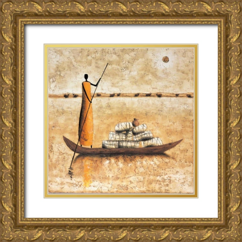 Amber Daybreak Gold Ornate Wood Framed Art Print with Double Matting by Rauscher, Michel