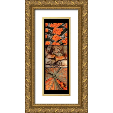 Global Orange Gold Ornate Wood Framed Art Print with Double Matting by Rauscher, Michel