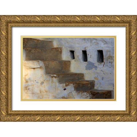 Global Steps 2 Gold Ornate Wood Framed Art Print with Double Matting by Rauscher, Michel
