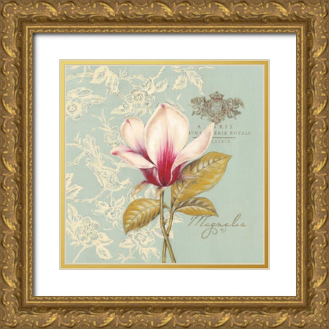 Toile Magnolia Gold Ornate Wood Framed Art Print with Double Matting by Ferri, Stefania