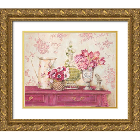 Garden Memory Gold Ornate Wood Framed Art Print with Double Matting by Ferri, Stefania