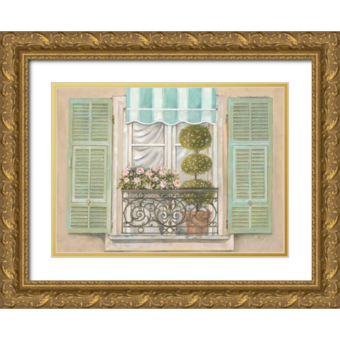 French Shutters 1 Gold Ornate Wood Framed Art Print with Double Matting by Ferri, Stefania