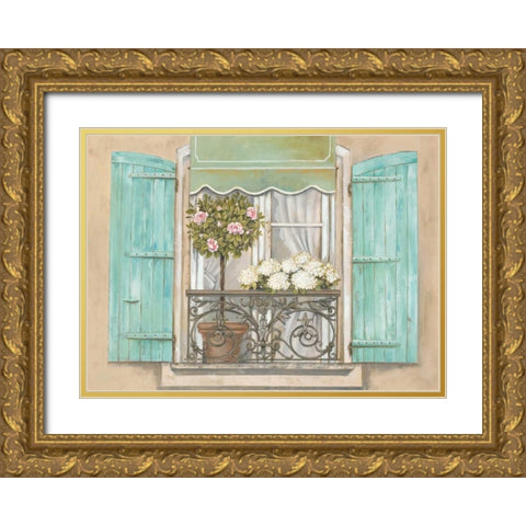 French Shutters 2 Gold Ornate Wood Framed Art Print with Double Matting by Ferri, Stefania