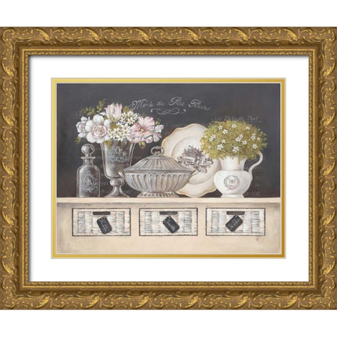 Petit Bistro Gold Ornate Wood Framed Art Print with Double Matting by Ferri, Stefania