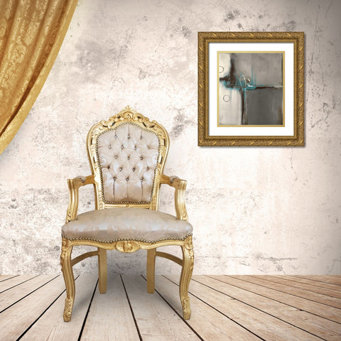 Elemental Curiosity Blue Gold Ornate Wood Framed Art Print with Double Matting by Villarreal Villarreal, Gabriela