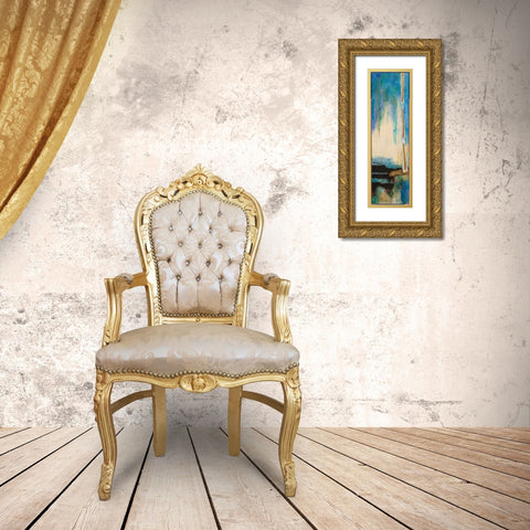 Peacock Story Gold Ornate Wood Framed Art Print with Double Matting by Villarreal Villarreal, Gabriela