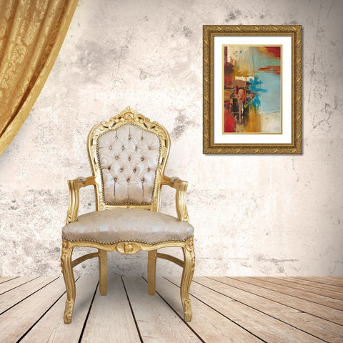 Aqua Illusion 1 Gold Ornate Wood Framed Art Print with Double Matting by Villarreal Villarreal, Gabriela