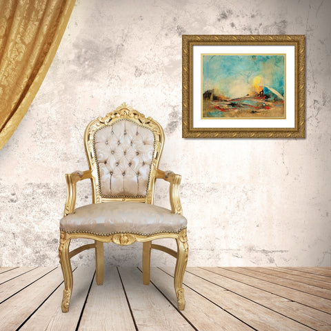 Open Sea Gold Ornate Wood Framed Art Print with Double Matting by Villarreal Villarreal, Gabriela