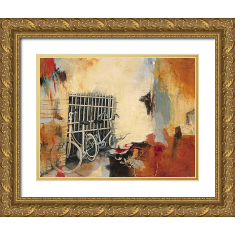 Bicycle Abstract 1 Gold Ornate Wood Framed Art Print with Double Matting by Villarreal Villarreal, Gabriela