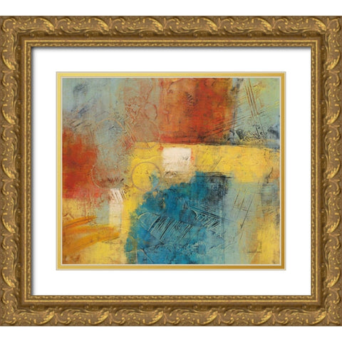 Linear Yellow 1 Gold Ornate Wood Framed Art Print with Double Matting by Villarreal Villarreal, Gabriela