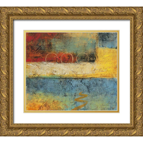 Linear Yellow 2 Gold Ornate Wood Framed Art Print with Double Matting by Villarreal Villarreal, Gabriela
