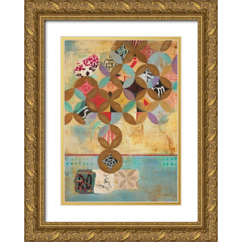 Modern Abstraction 1 Gold Ornate Wood Framed Art Print with Double Matting by Villarreal Villarreal, Gabriela