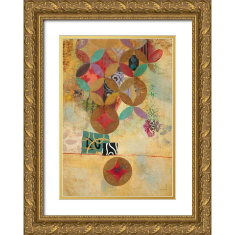 Modern Abstraction 2 Gold Ornate Wood Framed Art Print with Double Matting by Villarreal Villarreal, Gabriela