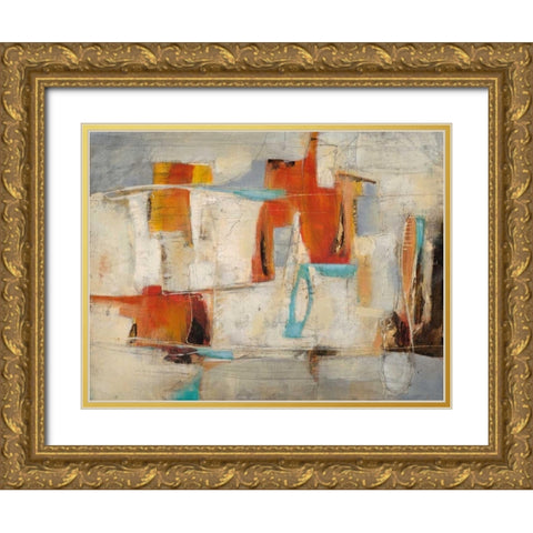 Abstract Cocktail Party 4 Gold Ornate Wood Framed Art Print with Double Matting by Villarreal Villarreal, Gabriela