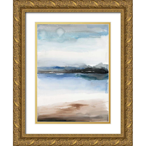 Flow 1 Gold Ornate Wood Framed Art Print with Double Matting by Gold, Lora