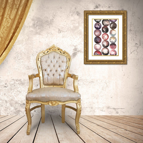 River Stones Gold Ornate Wood Framed Art Print with Double Matting by Gold, Lora