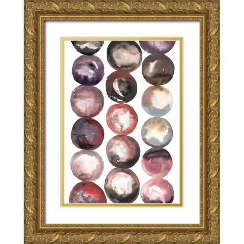 River Stones Gold Ornate Wood Framed Art Print with Double Matting by Gold, Lora