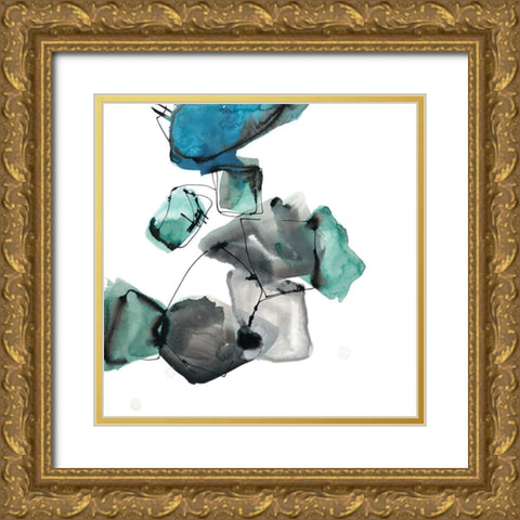 Geometric Expressions 1 Gold Ornate Wood Framed Art Print with Double Matting by Gold, Lora