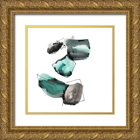 Geometric Expressions 2 Gold Ornate Wood Framed Art Print with Double Matting by Gold, Lora