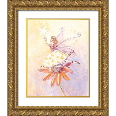 Caroline Dandelion Gold Ornate Wood Framed Art Print with Double Matting by Rawlings, Robin