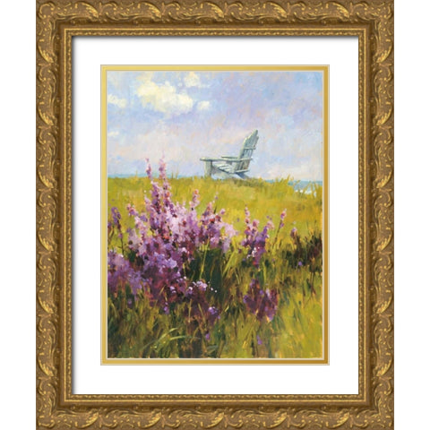 Wildflower View Gold Ornate Wood Framed Art Print with Double Matting by Grant, Kay