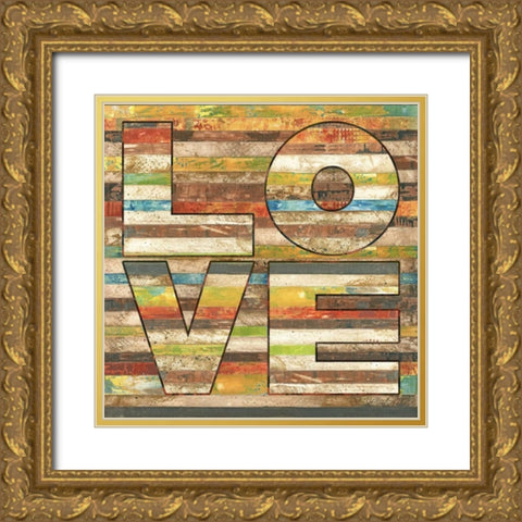 Striped Love Gold Ornate Wood Framed Art Print with Double Matting by Pluch, Melissa