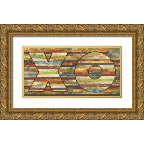 Hugs and Kisses Gold Ornate Wood Framed Art Print with Double Matting by Pluch, Melissa