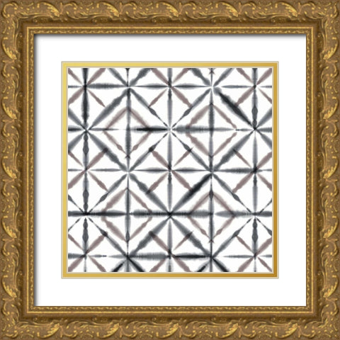 Shibori Global Pattern Gold Ornate Wood Framed Art Print with Double Matting by Pluch, Melissa