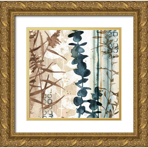 Watermark Foliage Gold Ornate Wood Framed Art Print with Double Matting by Pluch, Melissa