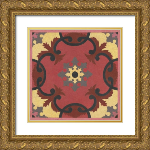 Global Scroll  Gold Ornate Wood Framed Art Print with Double Matting by Smith, Hope