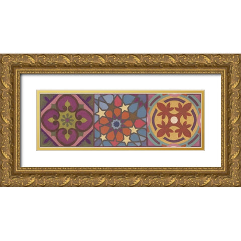 Global Triptych 1 Gold Ornate Wood Framed Art Print with Double Matting by Smith, Hope