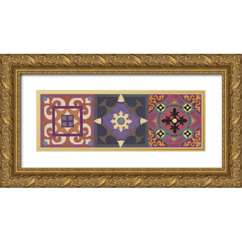 Global Triptych 2 Gold Ornate Wood Framed Art Print with Double Matting by Smith, Hope