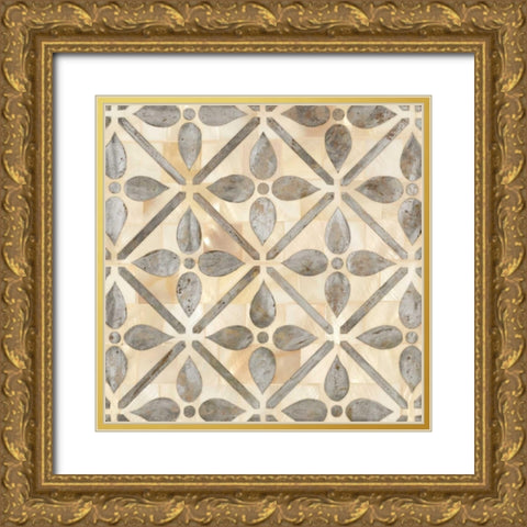 NATURAL MOROCCAN TILE 1 Gold Ornate Wood Framed Art Print with Double Matting by Smith, Hope
