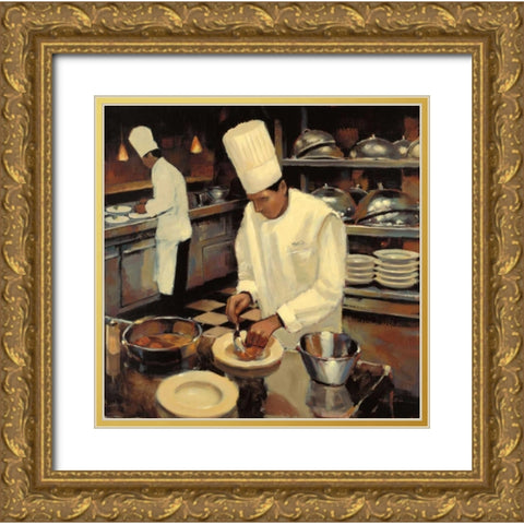 Bistro Cuisine Gold Ornate Wood Framed Art Print with Double Matting by Sullivan, Myles