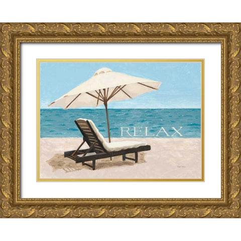 Escape and Relax - no postmark Gold Ornate Wood Framed Art Print with Double Matting by Sullivan, Myles