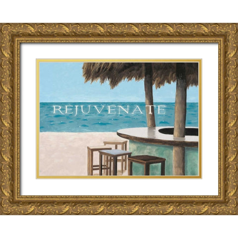Escape and Rejuvenate - no postmark Gold Ornate Wood Framed Art Print with Double Matting by Sullivan, Myles