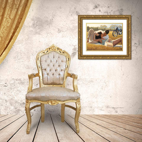 Picnic Snapshot Gold Ornate Wood Framed Art Print with Double Matting by Sullivan, Myles