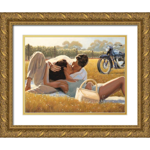 Picnic Snapshot Gold Ornate Wood Framed Art Print with Double Matting by Sullivan, Myles
