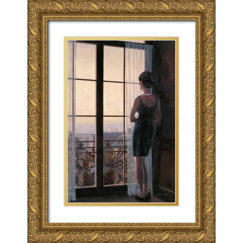 Waiting for Paris 2 Gold Ornate Wood Framed Art Print with Double Matting by Sullivan, Myles