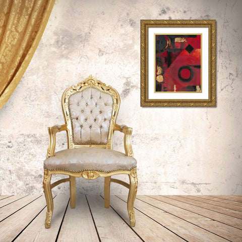Red-Black Story Gold Ornate Wood Framed Art Print with Double Matting by Sullivan, Myles