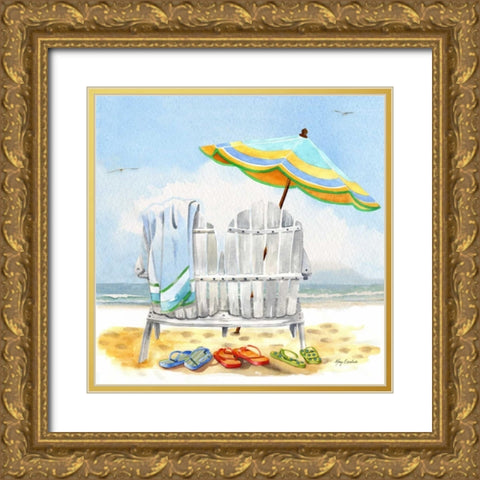 Our Favourite Chairs Gold Ornate Wood Framed Art Print with Double Matting by Escobedo, Mary