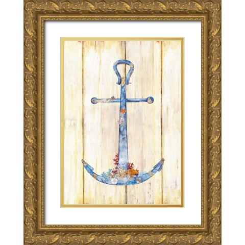 Stay Anchored Gold Ornate Wood Framed Art Print with Double Matting by Escobedo, Mary